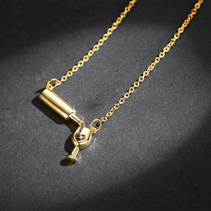 High Quality 3D Wine Bottle Necklace